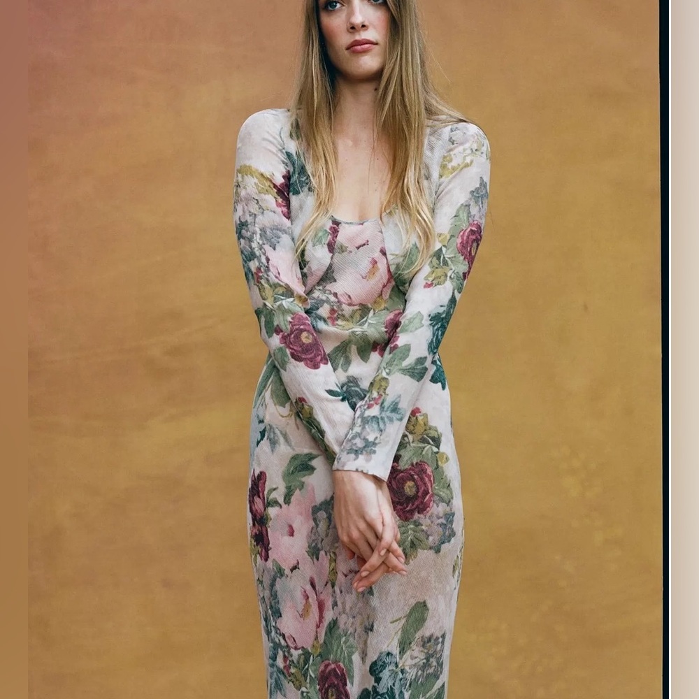 Realisation Par THE INKA in Ethereal Floral Long Sleeve Dress M
